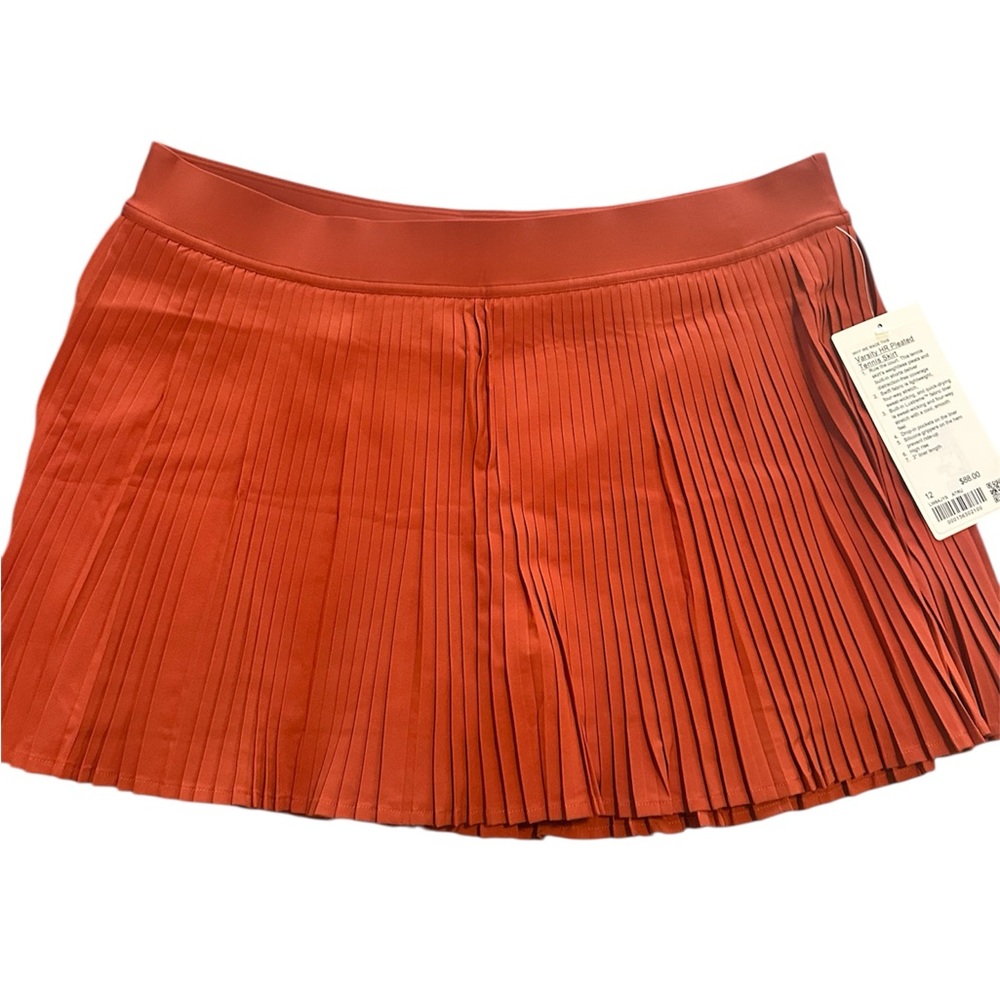 Lululemon Varsity High-Rise Pleated Tennis Skirt - Autumn Rust-Size 12-NWT - Picture 7 of 11